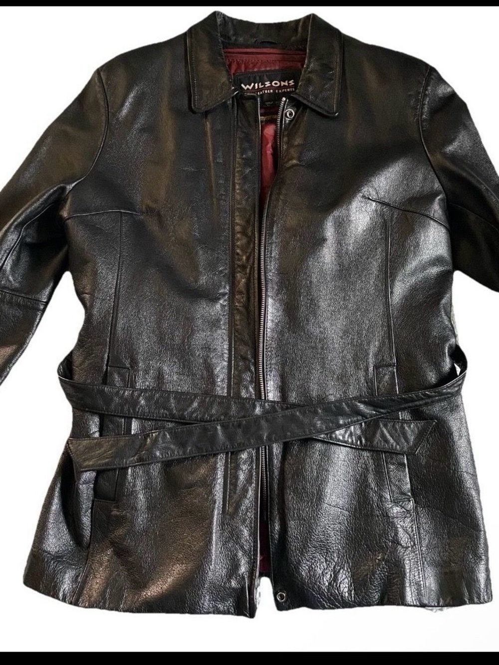 Wilson Black Leather Belted Women's Jacket